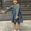 Ajrakh Green dress for girls by Coco Oosh!