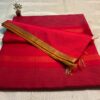 Handwoven bamboo silk saree in red
