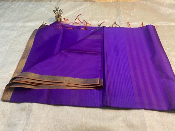 Bamboo silk saree in violet