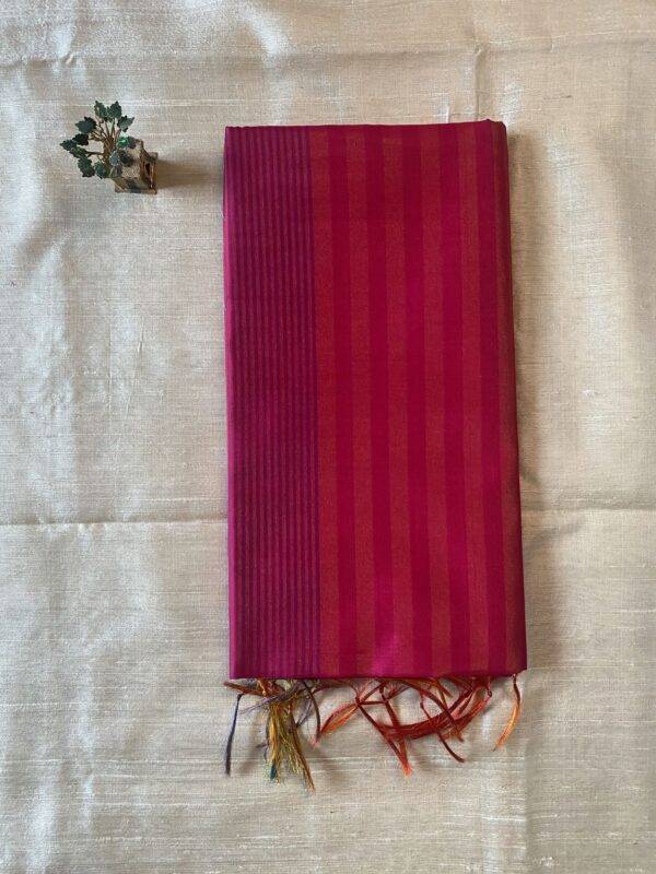 Rani pink saree in bamboo silk