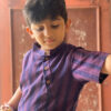 handblock printed Purple kurta for boys
