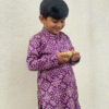 Purple kurta in mashru silk
