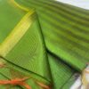 Olive green saree in bamboo silk