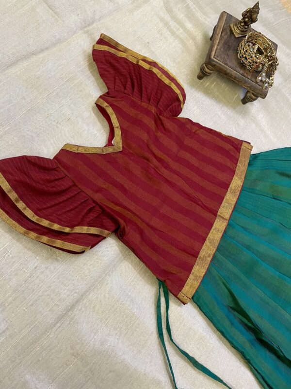 Captivating Colors for your little one -red and green pavadai sattai