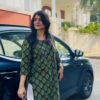 Woman in ajrakh kurta as work-wear
