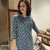 Girl in Ajrakh kurta-set for work