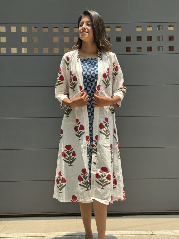 Dresses and shrugs in cotton handblock prints