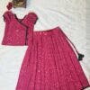 Pink pavadai sattai for girls