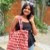 Tote quilted bag, handblock printed cotton bag