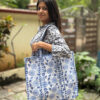 Blue quilted cotton tote bag