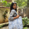 Blue quilted cotton tote bag